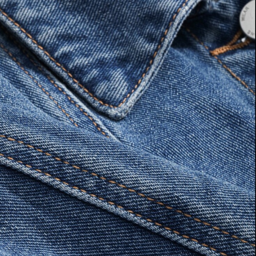 Single Button Crop Denim Jacket - Picture 3 of 8